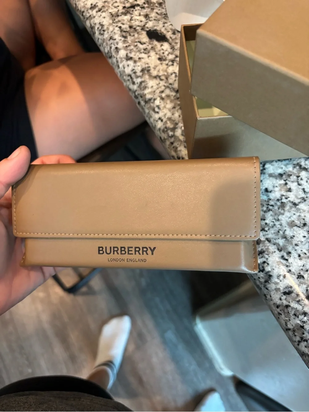 Burberry Brown Tan Sunglasses Case and Receipt